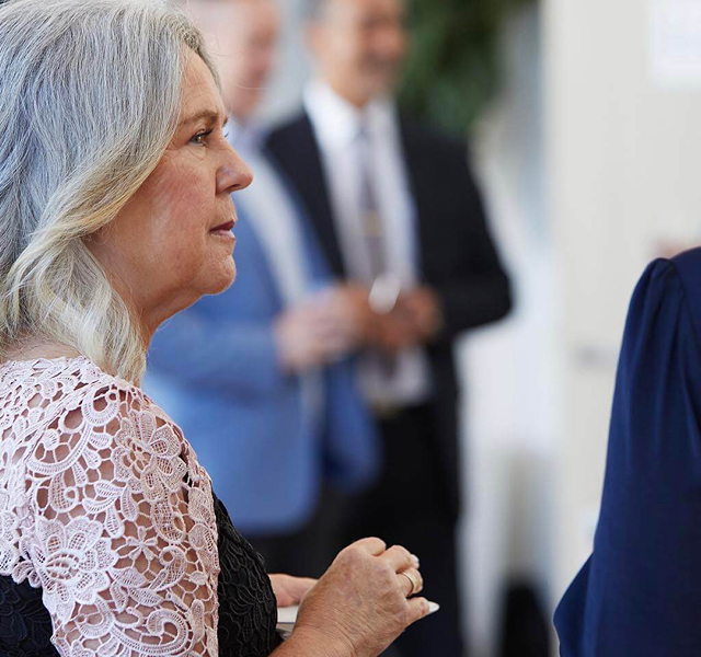 woman at funeral reception