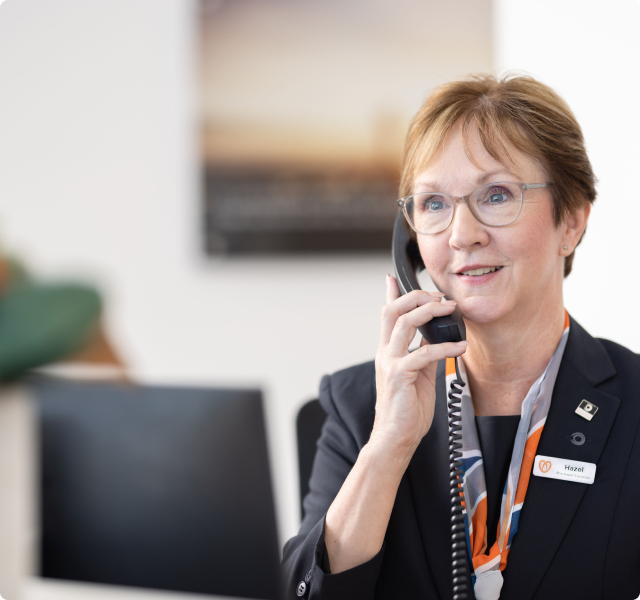 funeral director on phone